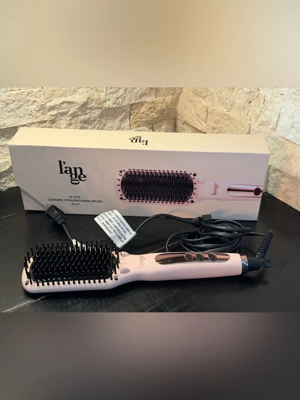 L'ange Le‎ Vite Ceramic Straightening Brush Pink Blush - Thermal Hair Styler